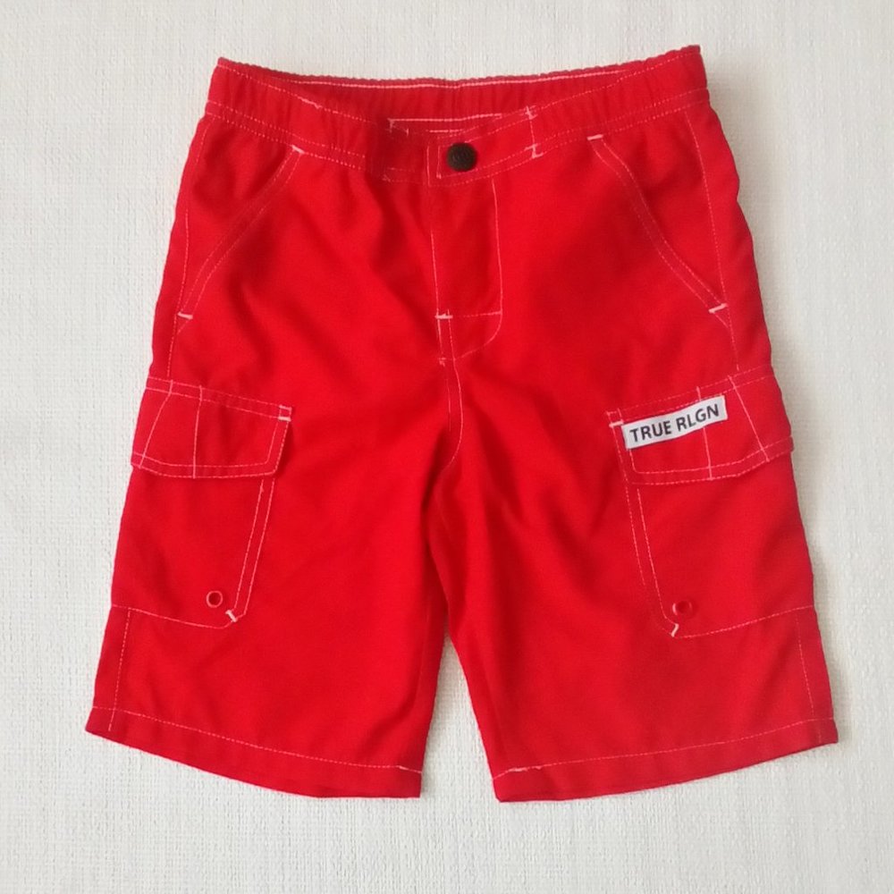 True Religion Stripe Swim Shorts